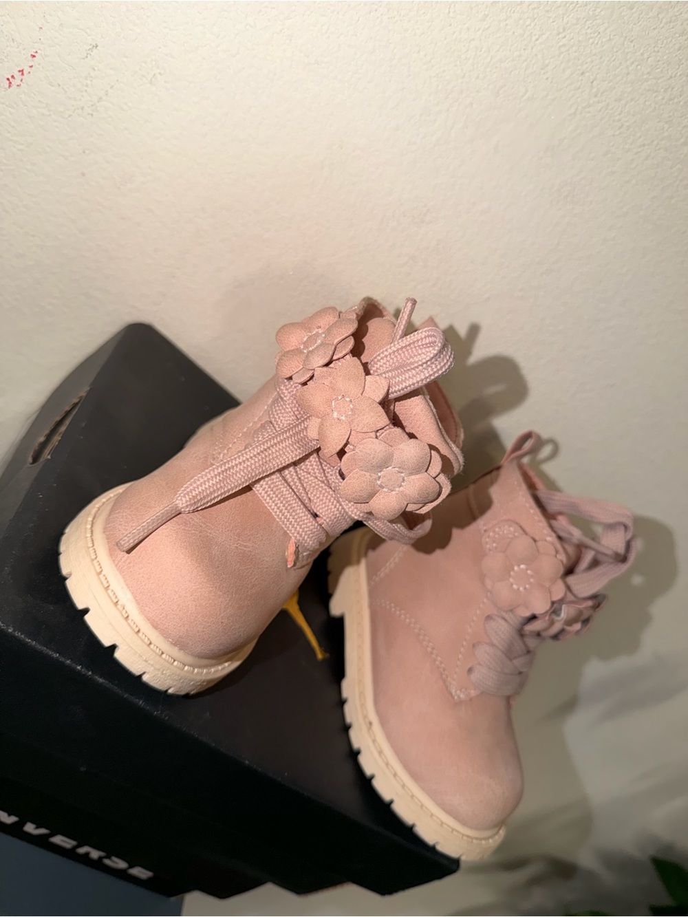 Carter's Pink Floral Lace-Up Ankle Boots